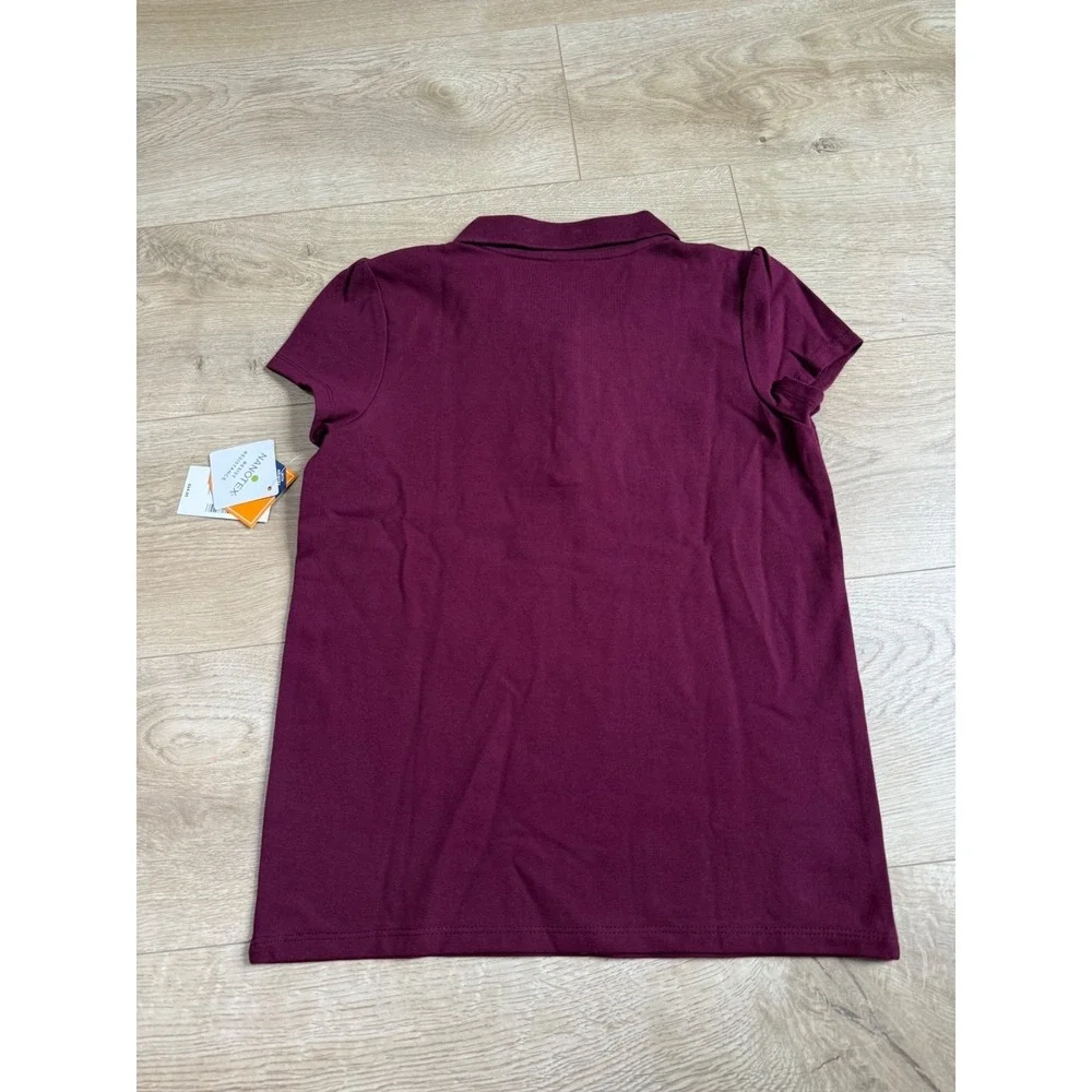 NWT Girls Kid Gymboree playproof uniforms nanotex short sleeve polo maroon sz 12